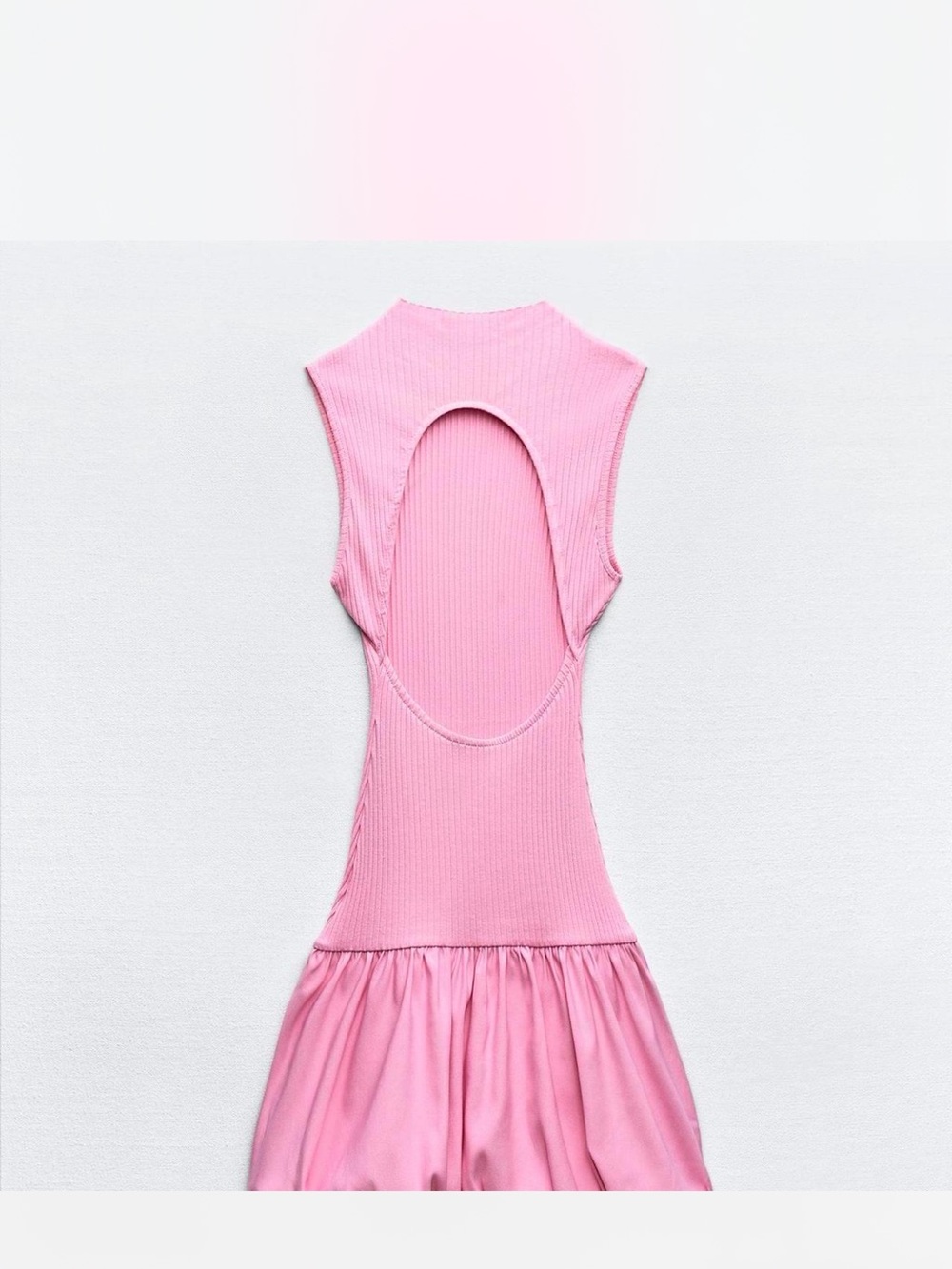 Zara Pink Ribbed Mini Dress - Picture 3 of 3